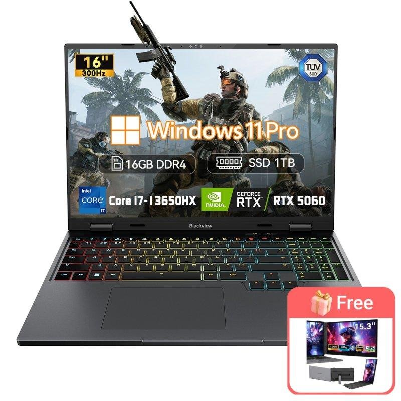 Detalle de Blackview GamiBook 16: Portátil Gaming 16" con i7-13650HX, RTX 5060 y 1 TB SSD