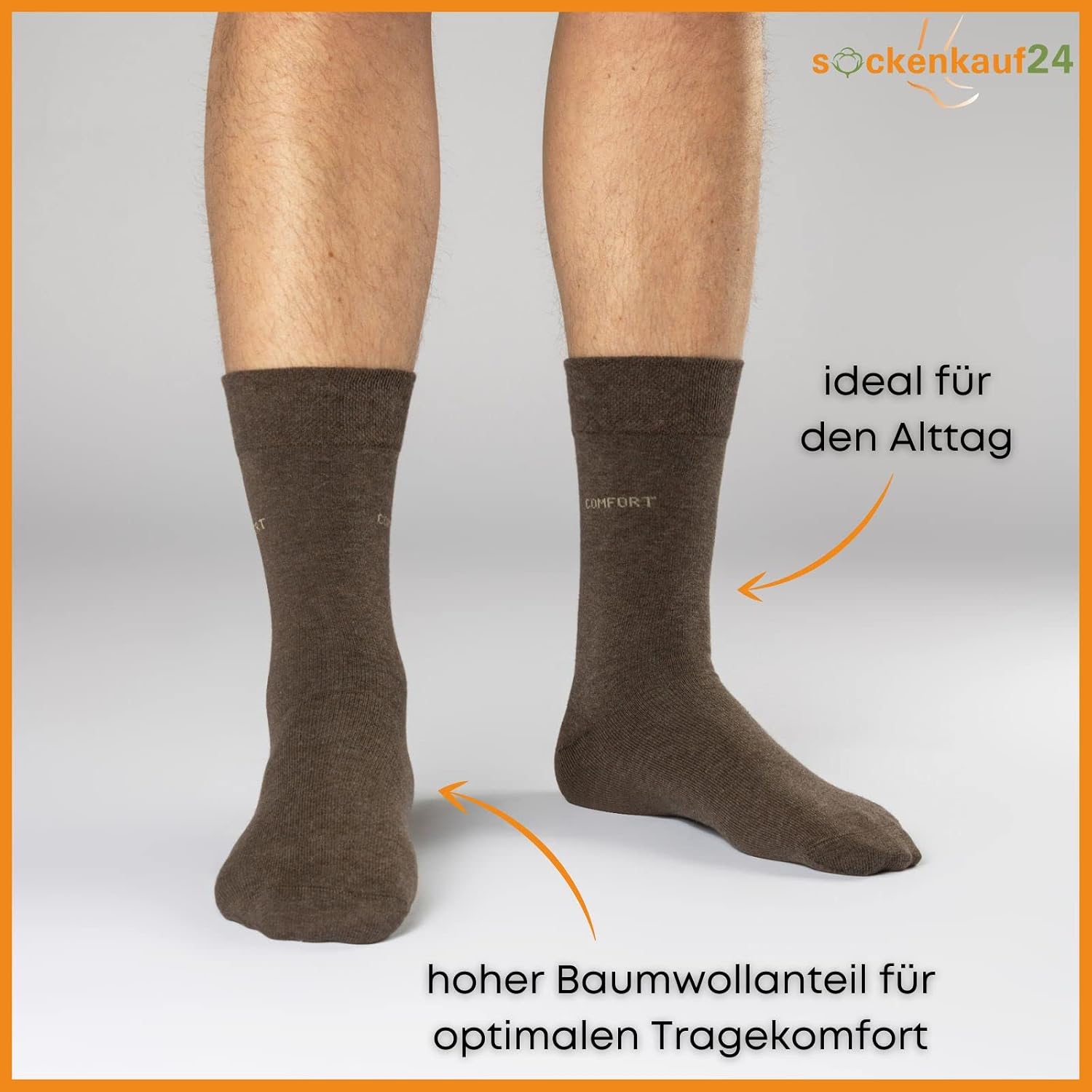 Detalle de sockenkauf24 10 Paar Comfort Socken ohne Gummi & ohne Naht aus Baumwolle (Komfortbund)