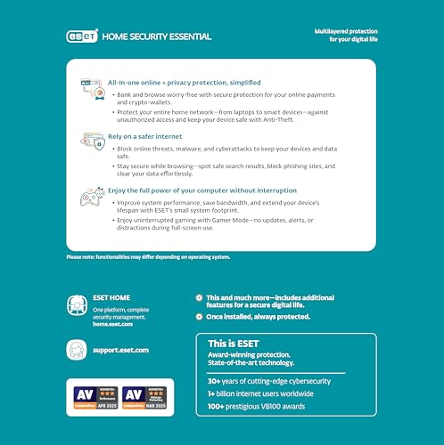 Detalle de ESET Home Security Essential 2025 Edition for 1 Device