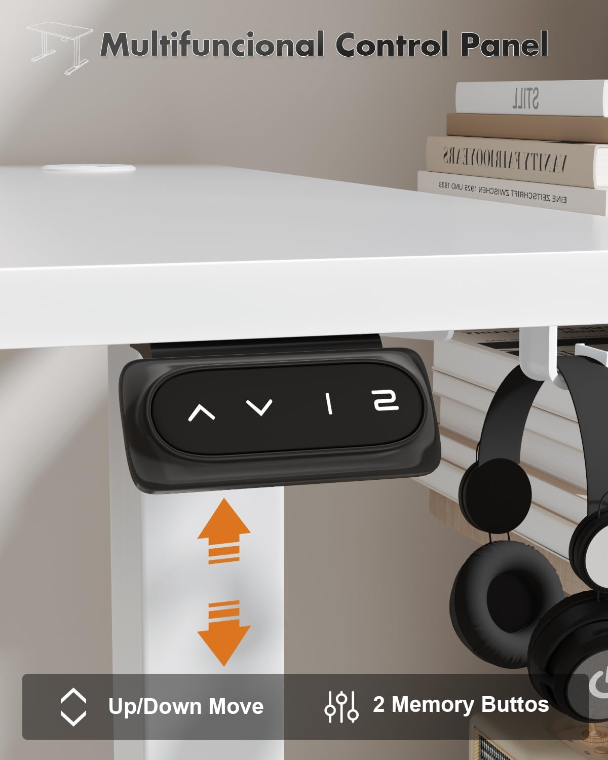 Thumbnail 6 de Devoko Electric Standing Desk 120x60cm Height Adjustable