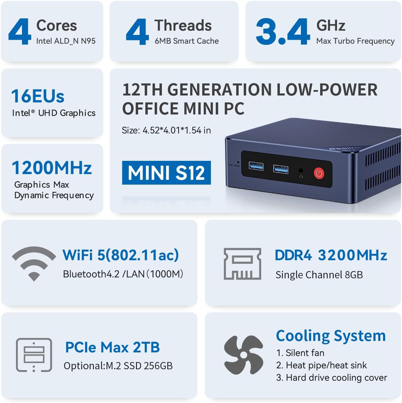 Detalle 2 de Beelink Mini S13 Pro 16GB 500GB Mini PC