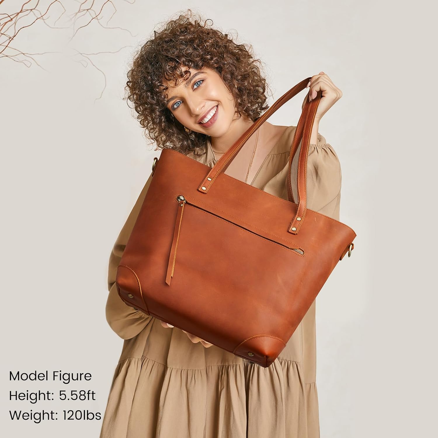 Detalle 2 de S-ZONE Femmes Vintage 3-Way Véritable Crazy Horse Sac