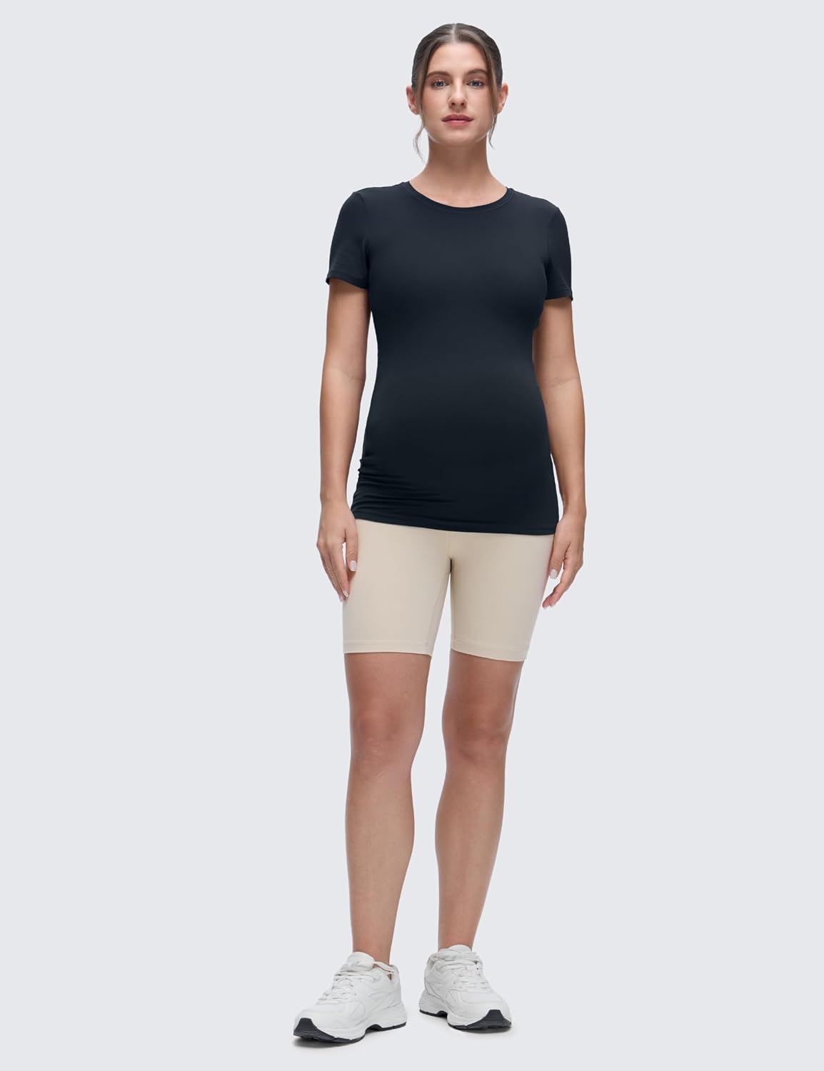 Detalle de CRZ YOGA Womens Softembrace Maternity Soft T-Shirts: A Practical Everyday Top for Expectant and Postpartum Wear