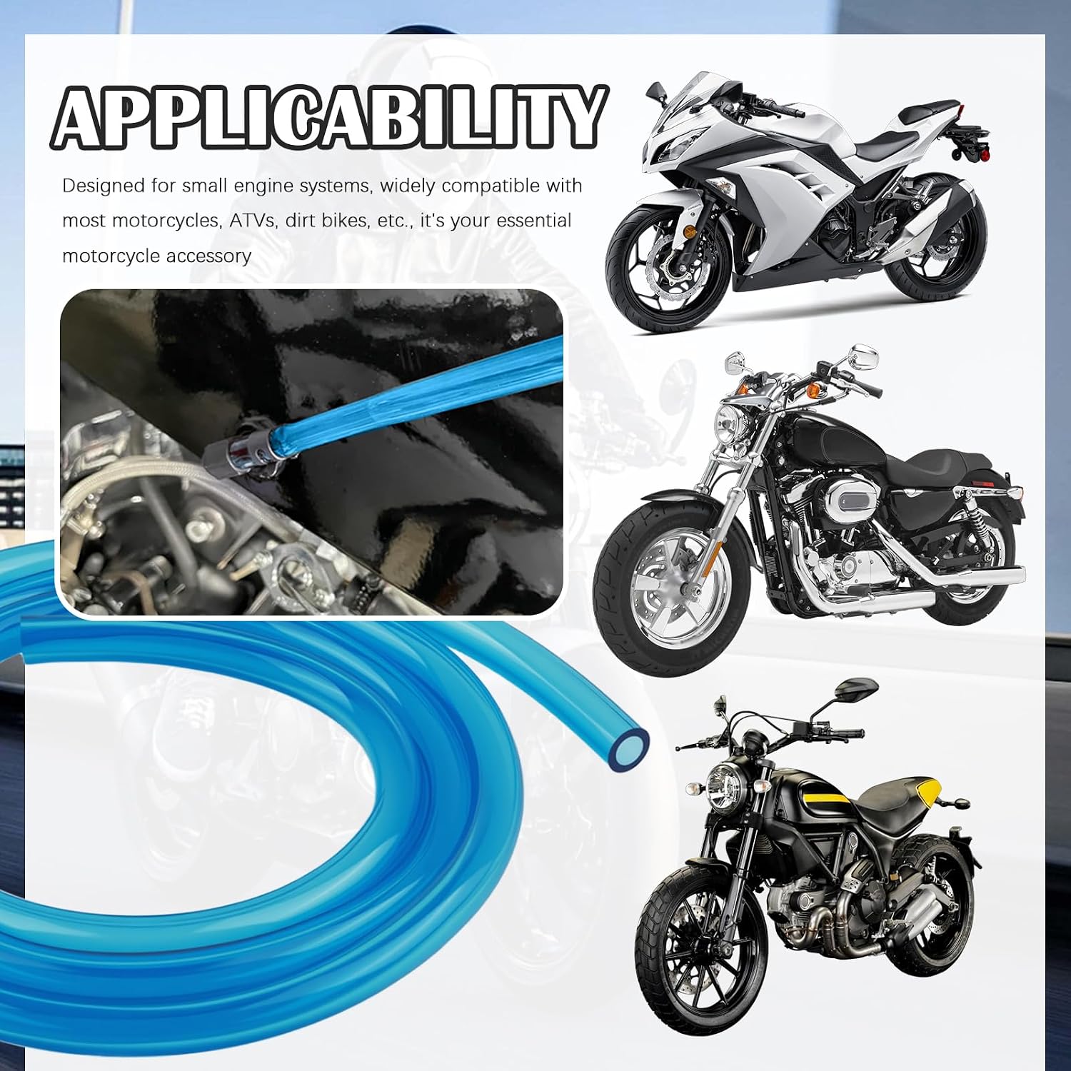 Thumbnail 6 de Motorcycle Fuel Line Hose, 8 mm OD