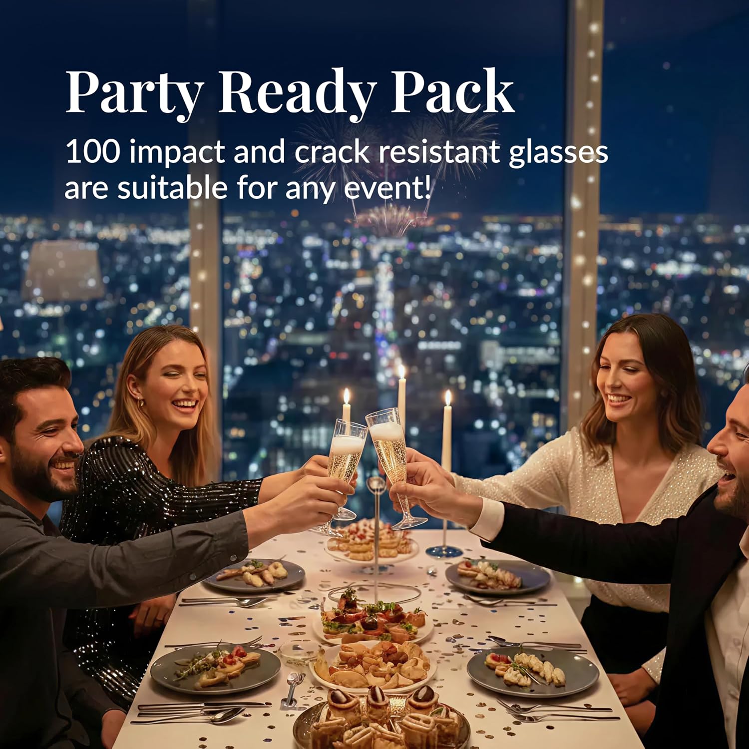 Detalle 2 de Prestee Disposable Champagne Flutes, 4.5 oz
