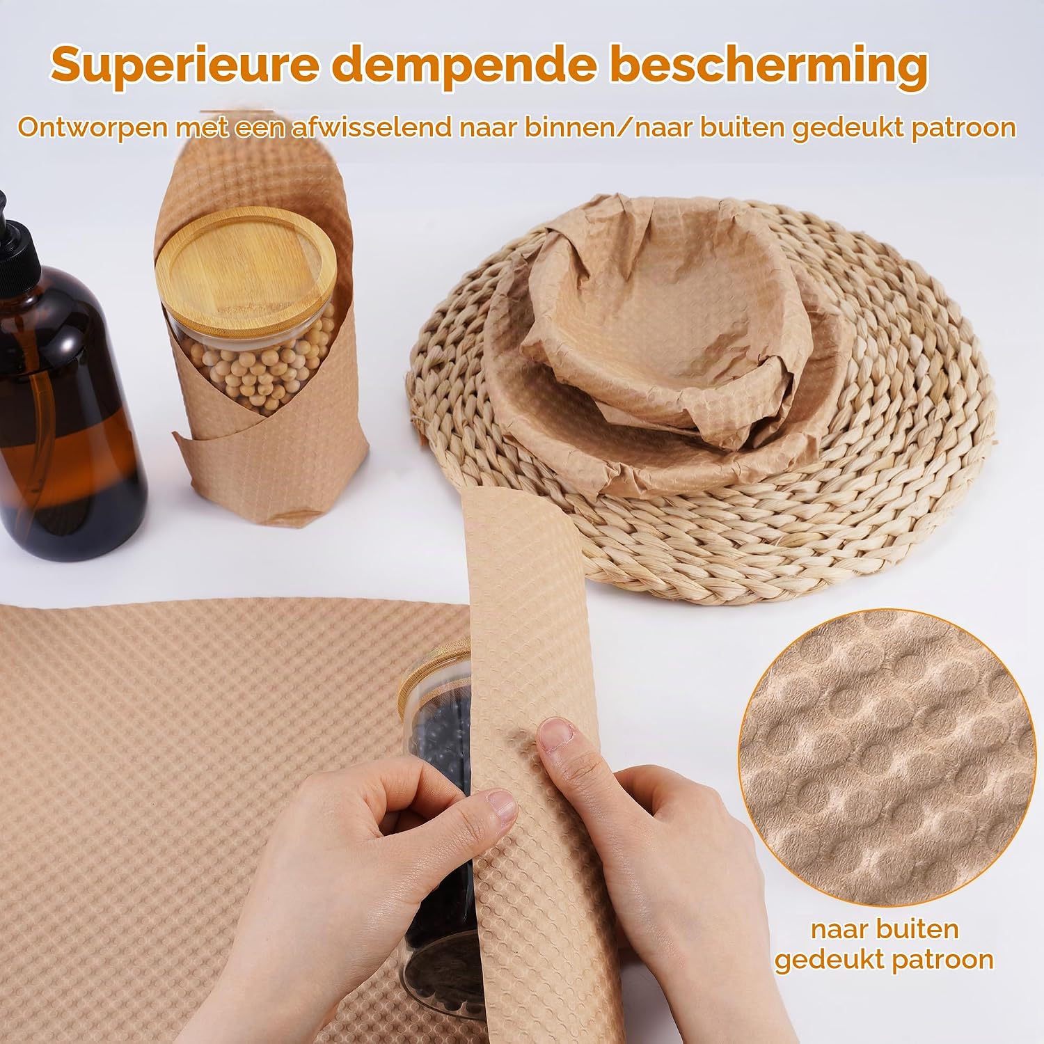 Detalle de SZSYumUnion Paper Bubble Wrap Roll 3 papieren bubbelrol voor breekbare spullen