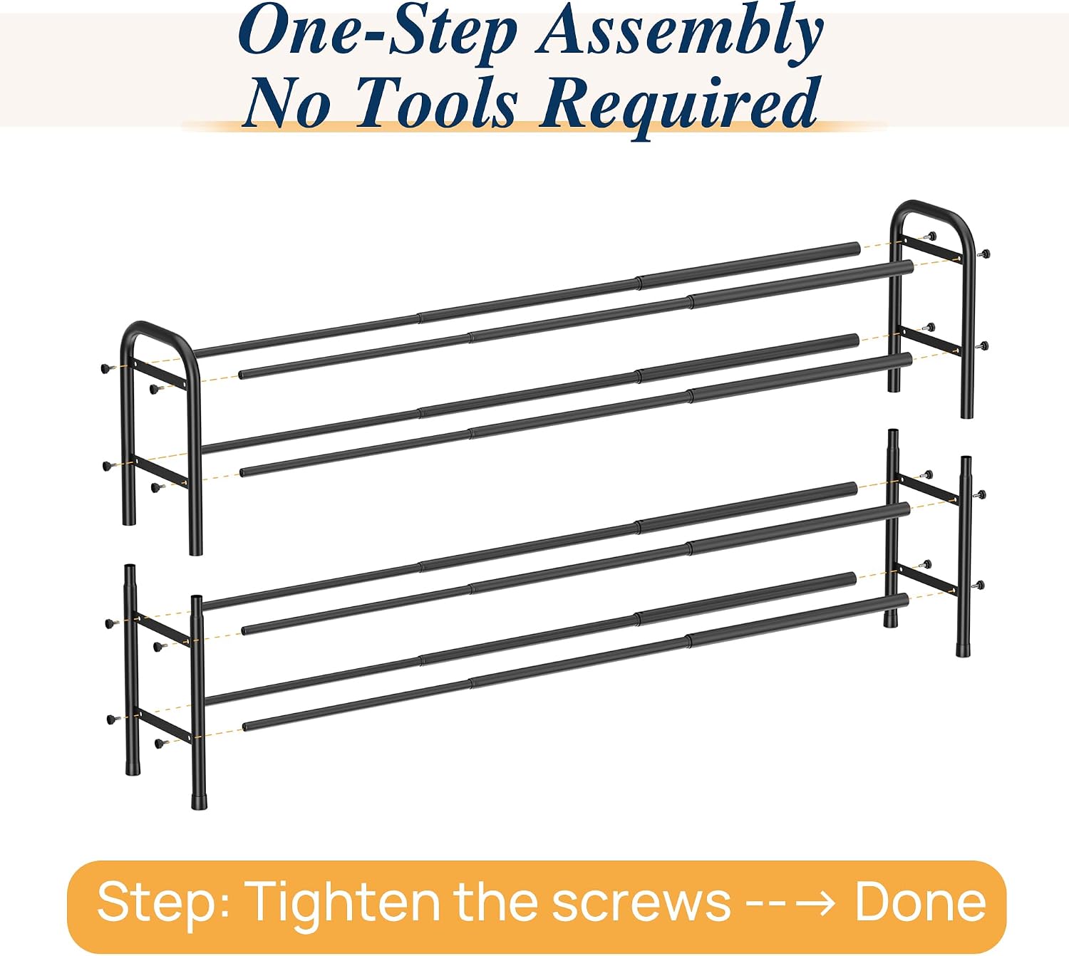 Thumbnail 3 de ENJOYBASICS Metal Shoe Rack, 4-Tier Expandable, 45–118 cm, Black
