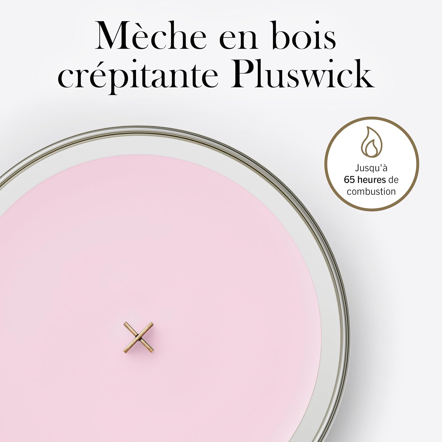 Detalle de WoodWick Bougie Moyenne Fleur de Cerisier & Vanille – Cadeau élégant pour femme