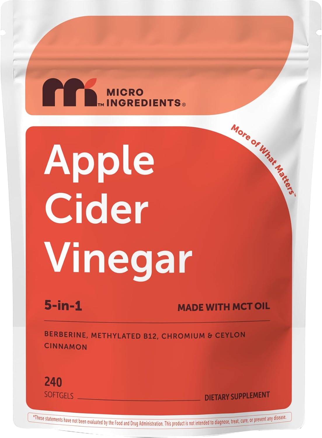 Detalle de Micro Ingredients Apple Cider Vinegar Softgels 750 mg