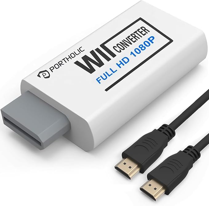 Detalle de PORTHOLIC Adaptador Wii HDMI para TV Blanco