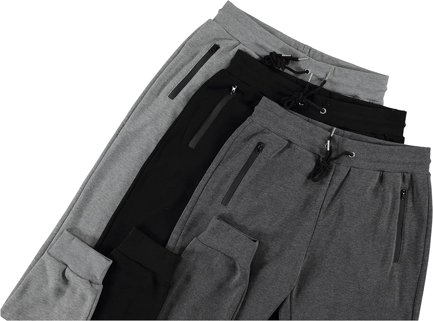 Detalle 2 de PURE CHAMP Mens Sweatpants 3 Pack Fleece Active Joggers with Zipper Pockets