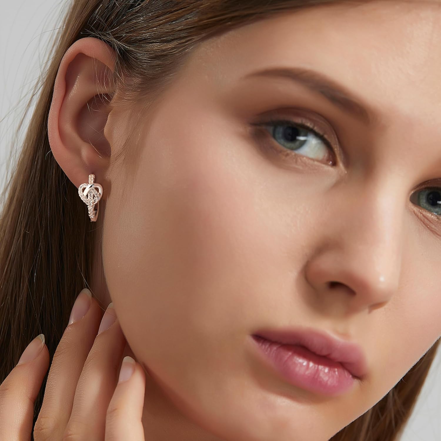Thumbnail 4 de ALEXCRAFT Silber 925 Ohrringe – kleine Creolen mit Zirkonia, Knick & hypoallergenem Tragekomfort (16 mm)
