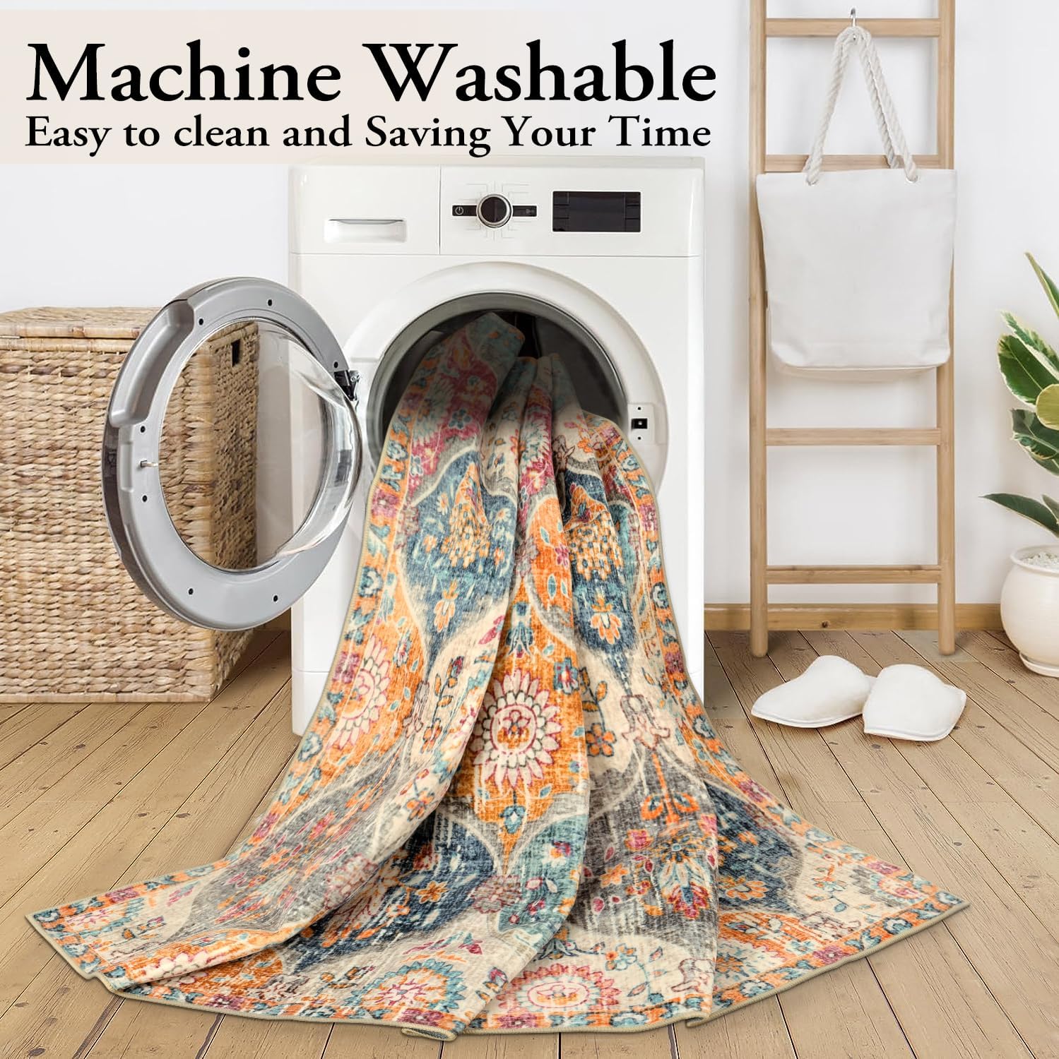 Thumbnail 4 de Lahome Moroccan 8x10 Washable Area Rug