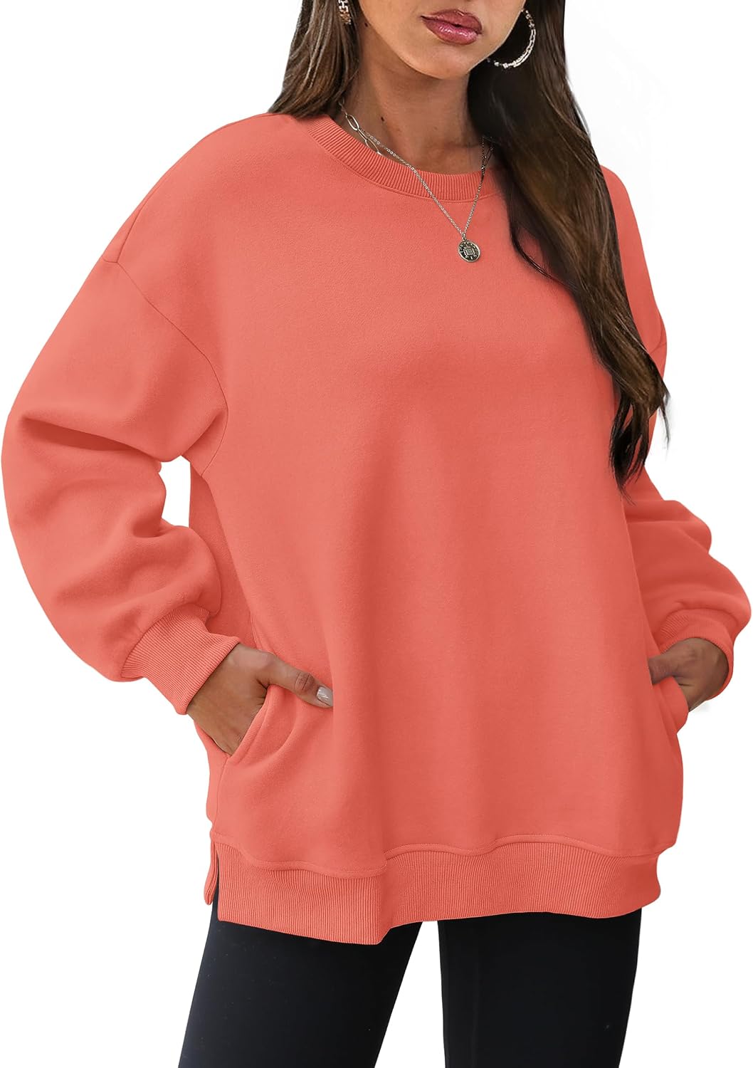 Detalle de WIHOLL Oversized Crewneck Sweatshirt with Pocket