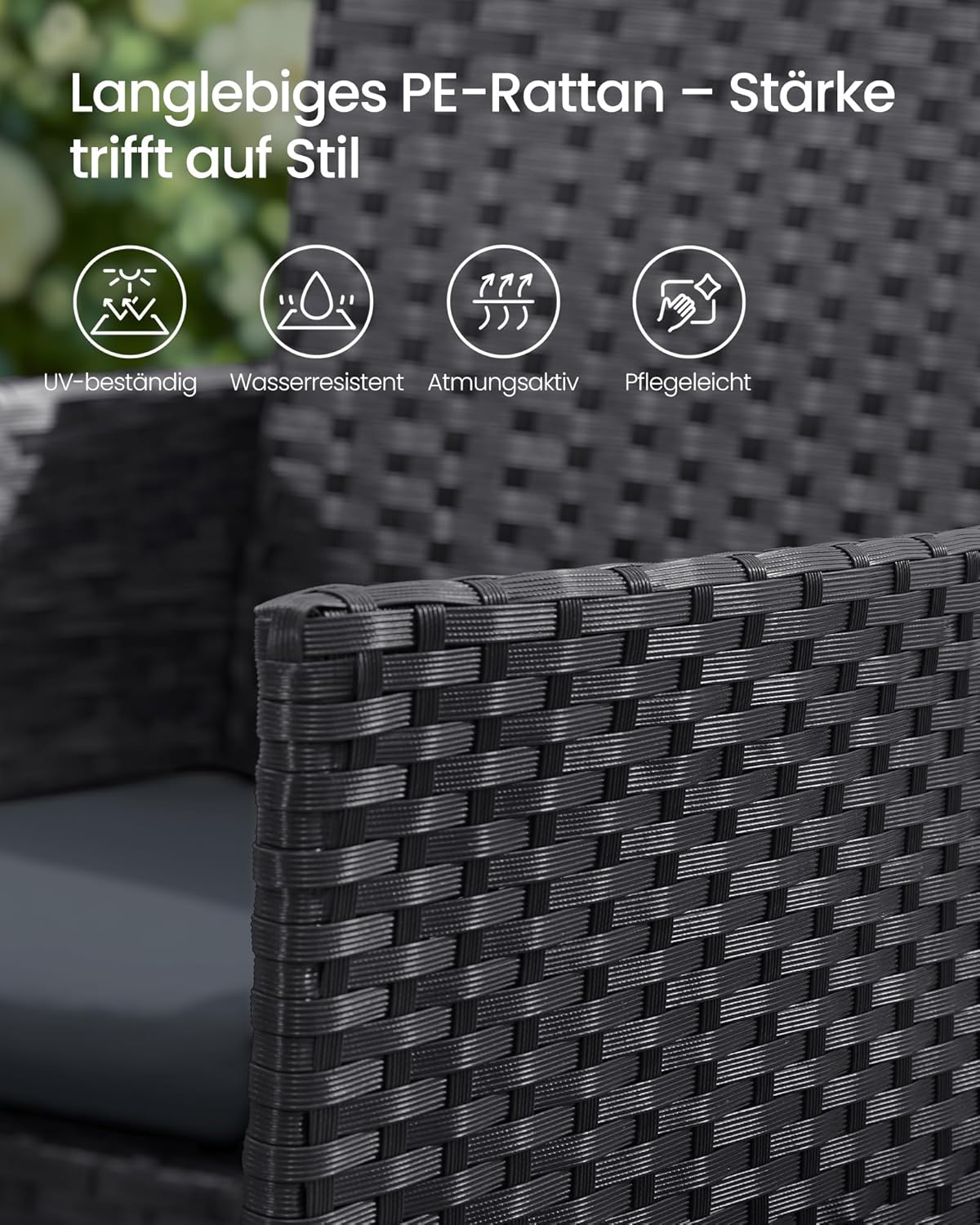 Thumbnail 4 de SONGMICS Gartenmöbel-Set 4-teilig mit PE-Polyrattan