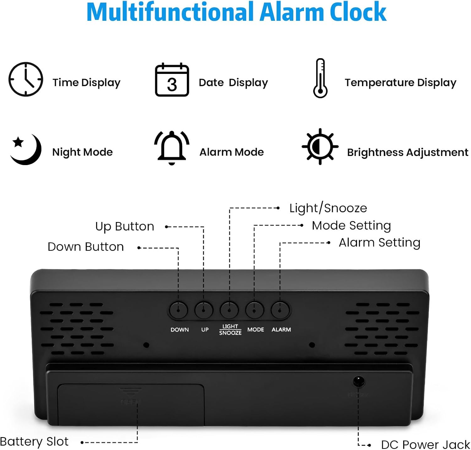 Thumbnail 2 de Sarsumir Digital Alarm Clock 6.7 LED