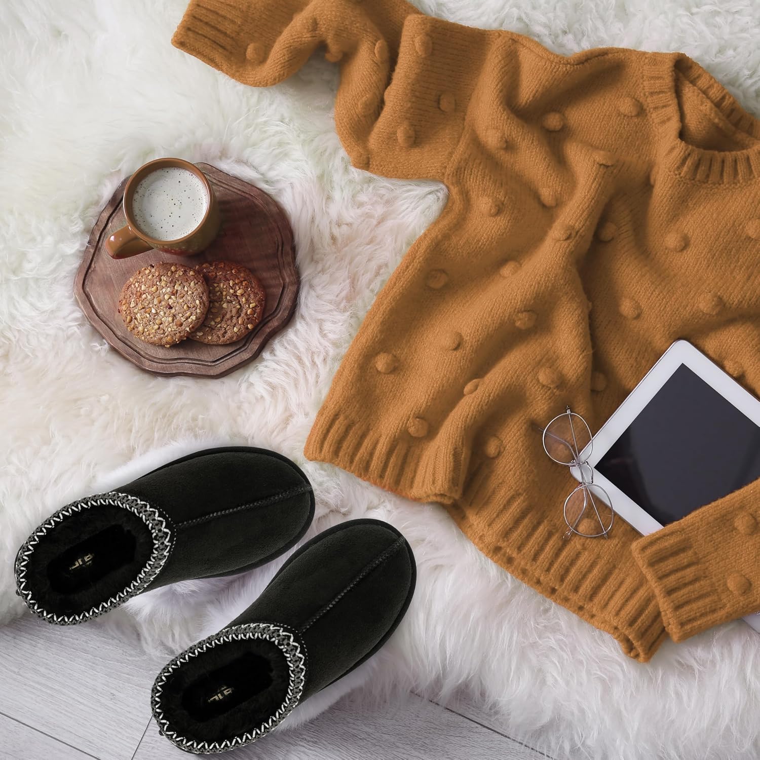 Detalle de Polar Kids Slippers Aztec Faux Fur 1 Pair