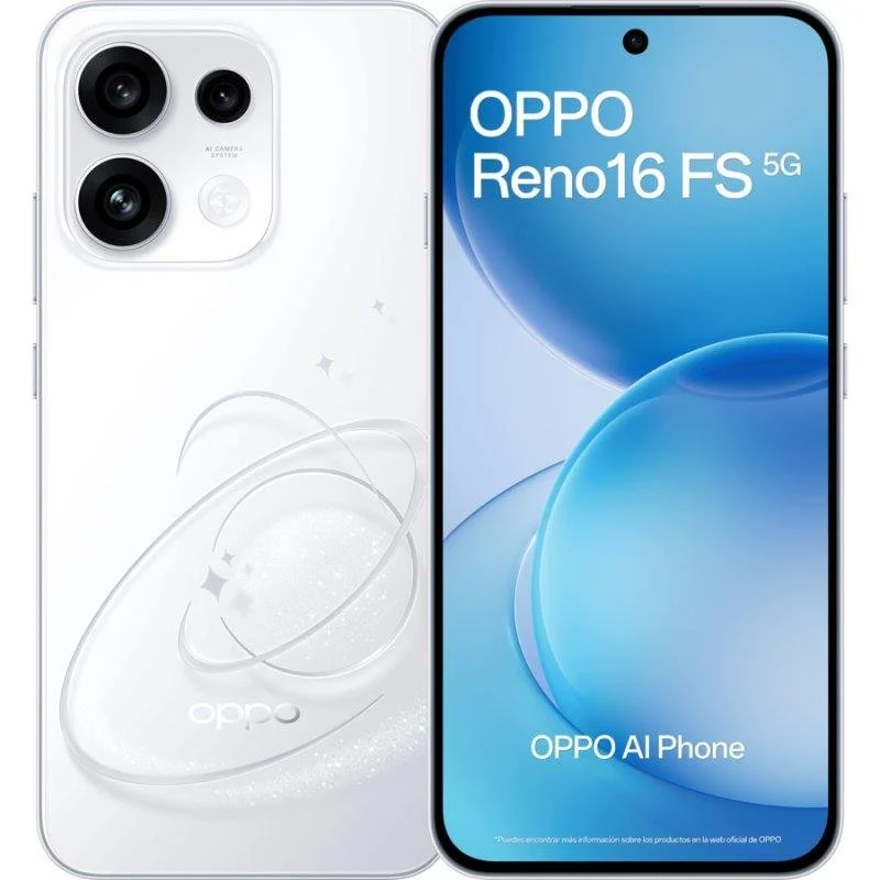 Detalle de OPPO Reno16 FS 5G 8GB/512GB Blanco: autonomía y cámara de alto rendimiento