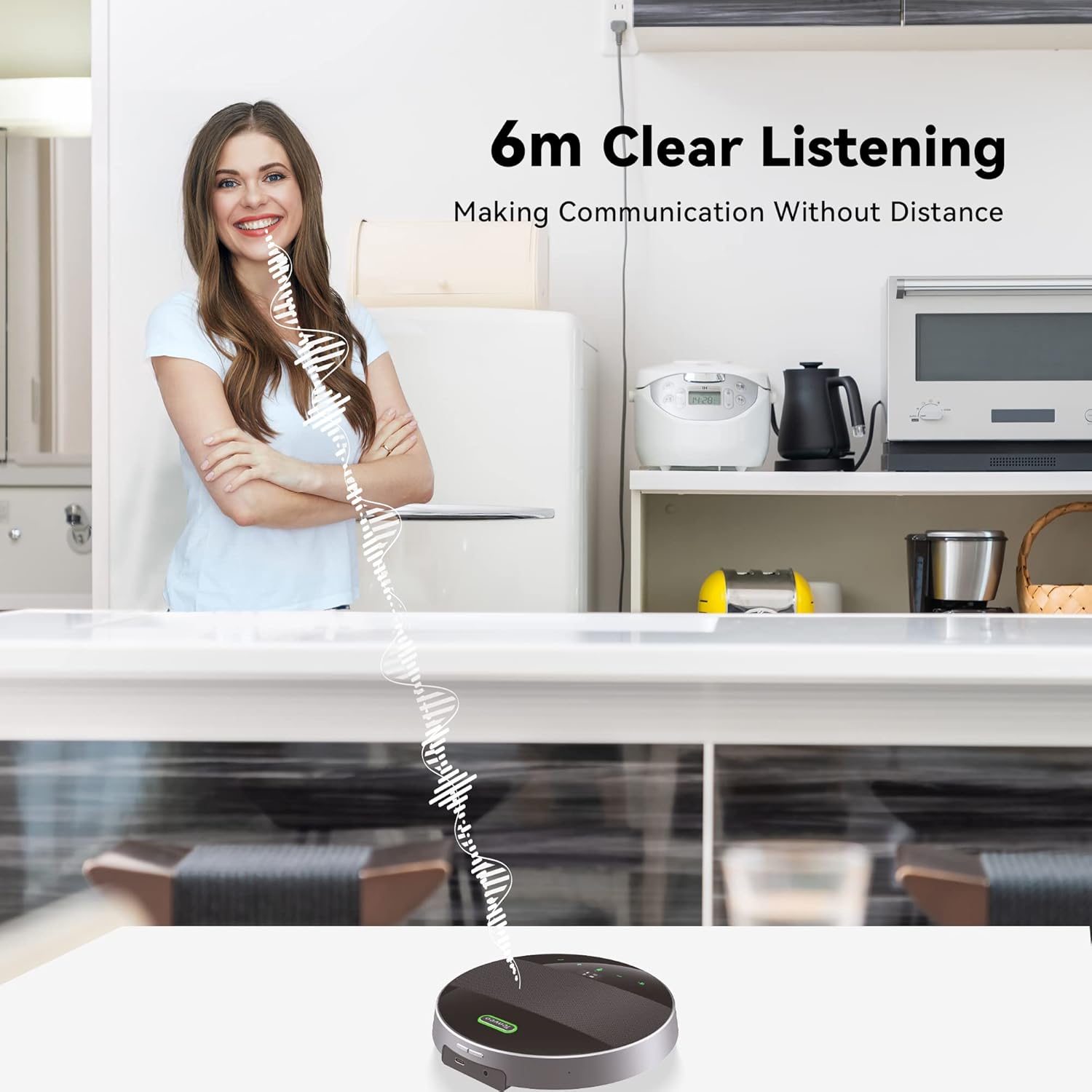 Thumbnail 4 de Tenveo M5B : haut-parleur conférence Bluetooth avec micro omnidirectionnel 360° et suppression d’écho