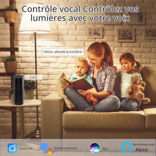 Thumbnail 1 de Fitop Ampoules intelligentes Alexa E14: RGB 16 Millions de couleurs, 4,9W, WiFi, compatible Alexa/Google Home (paquet de 2)