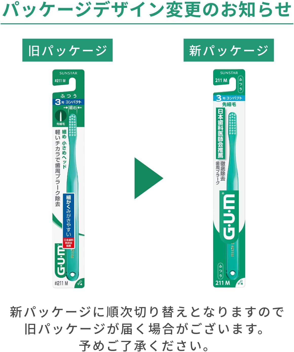 Thumbnail 6 de GUM(ガム) #211 デンタルブラシ 3列コンパクト・ふつう 先細毛・抗菌コート毛 6本セット