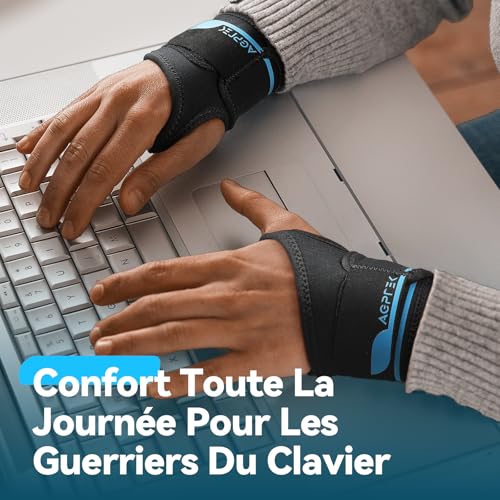 Detalle de AGPTEK Muñequera Tendinitis Transpirable sin Varillas – Ligera, Ajustable y de Uso Diario