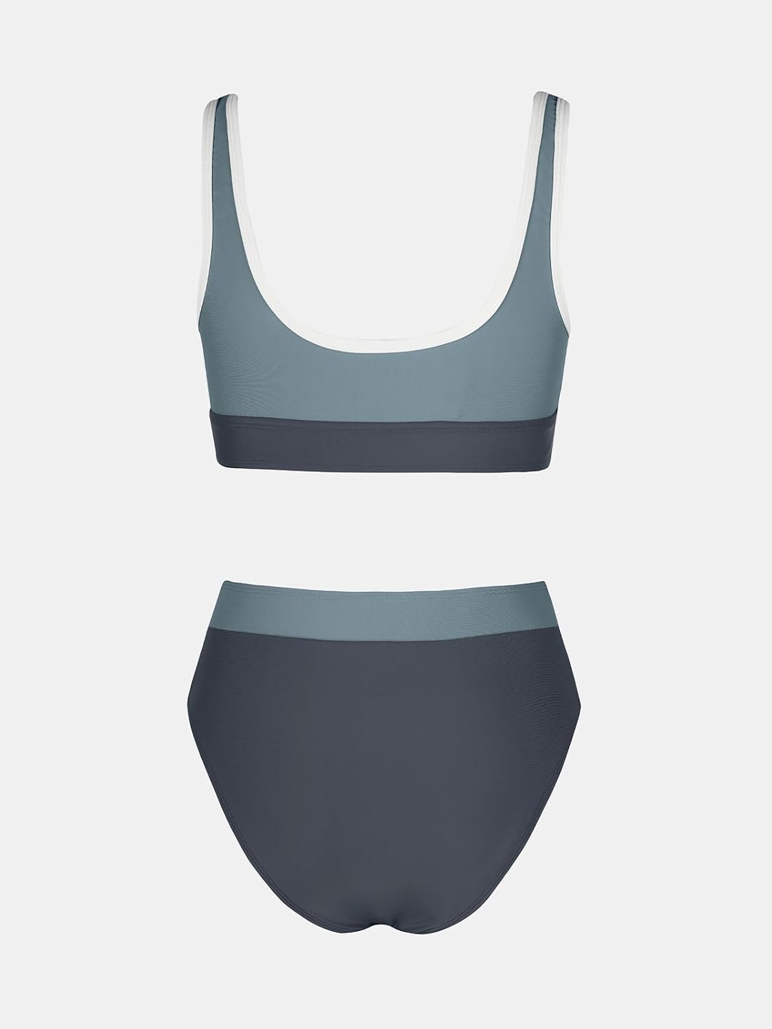 Thumbnail 6 de CUPSHE Bikini due pezzi a vita alta con scollo rotondo e blocchi di colore – stile sportivo ed elegante per l’estate
