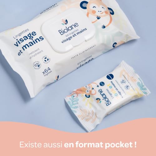 Thumbnail 4 de BIOLANE Lingettes Visage et Mains – Lot 192 lingettes (3 x 64) pour bébé