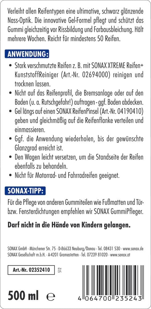 Thumbnail 1 de SONAX XTREME ReifenGlanzGel (500 ml) – Glänzender Schutz für Gummi & Reifen
