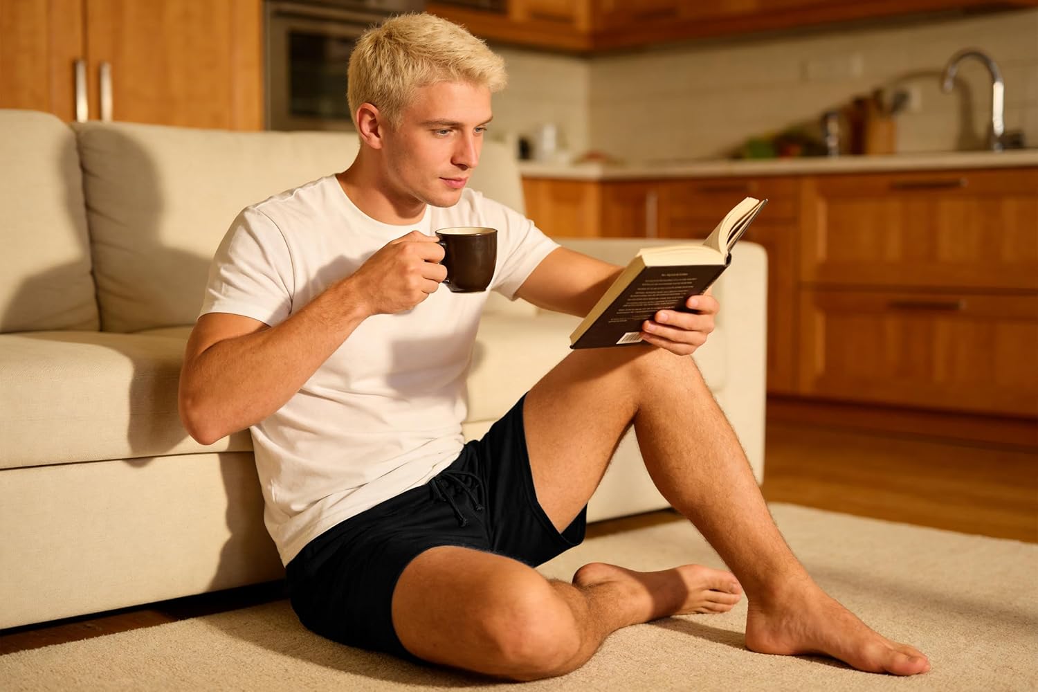 Thumbnail 4 de Bresdk short de pyjama court homme en coton 95% + élasthanne 5%