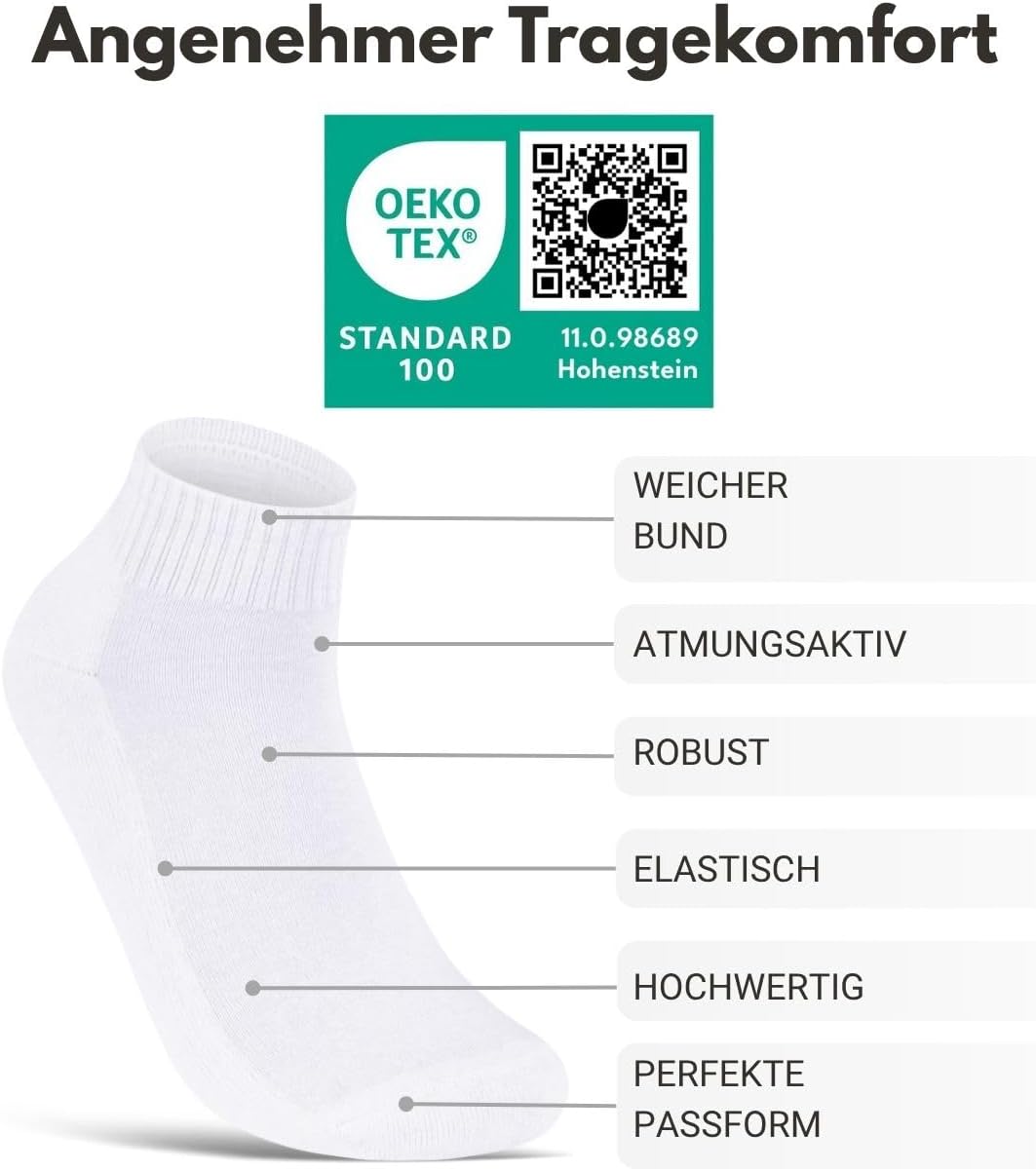 Detalle 1 de Sneaker Socken Quarter Sportsocken Herren & Damen