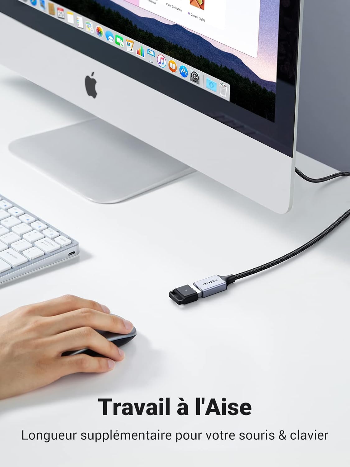 Detalle de UGREEN Câble rallonge USB 3.0 0,5 m, lot de 2