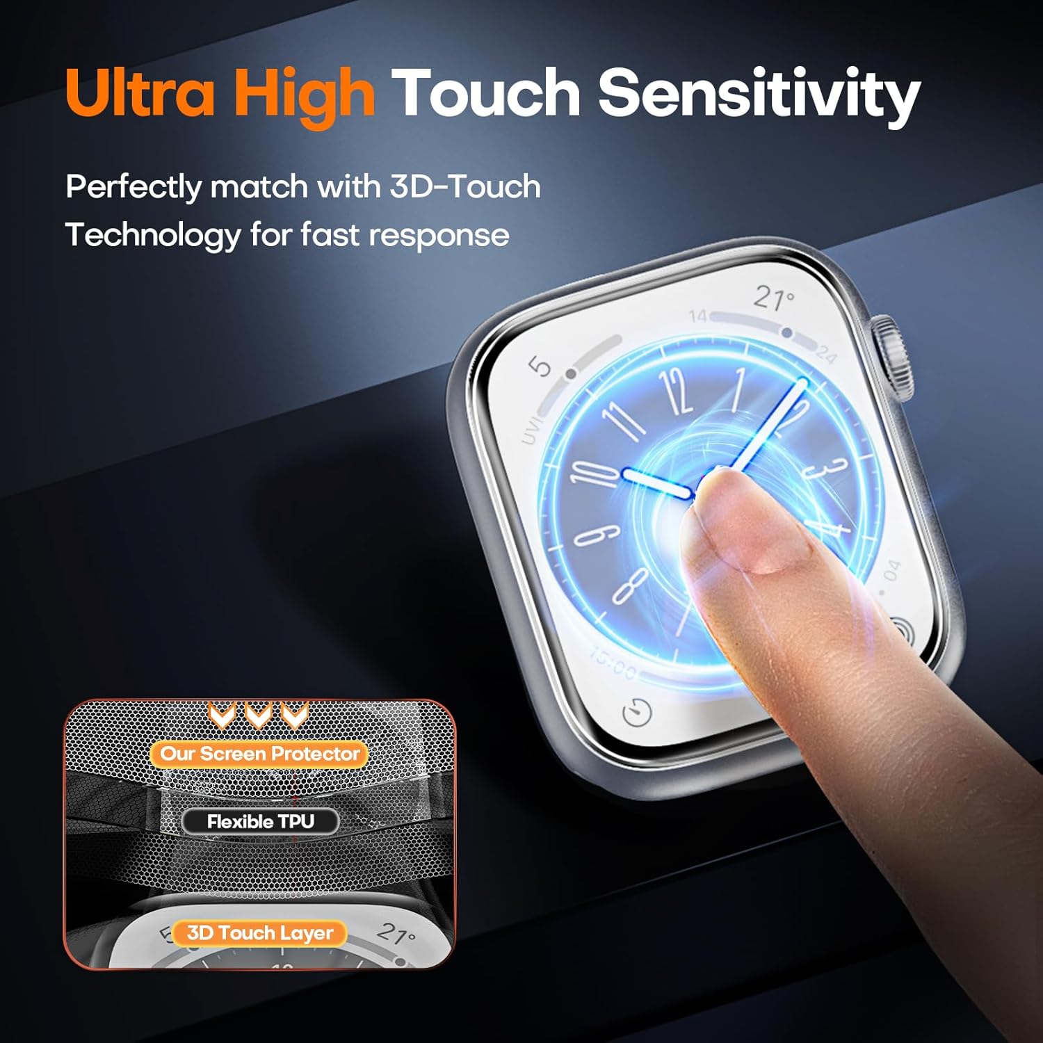 Thumbnail 3 de TOCOL 44mm Screen Protector 6-pack for Apple Watch