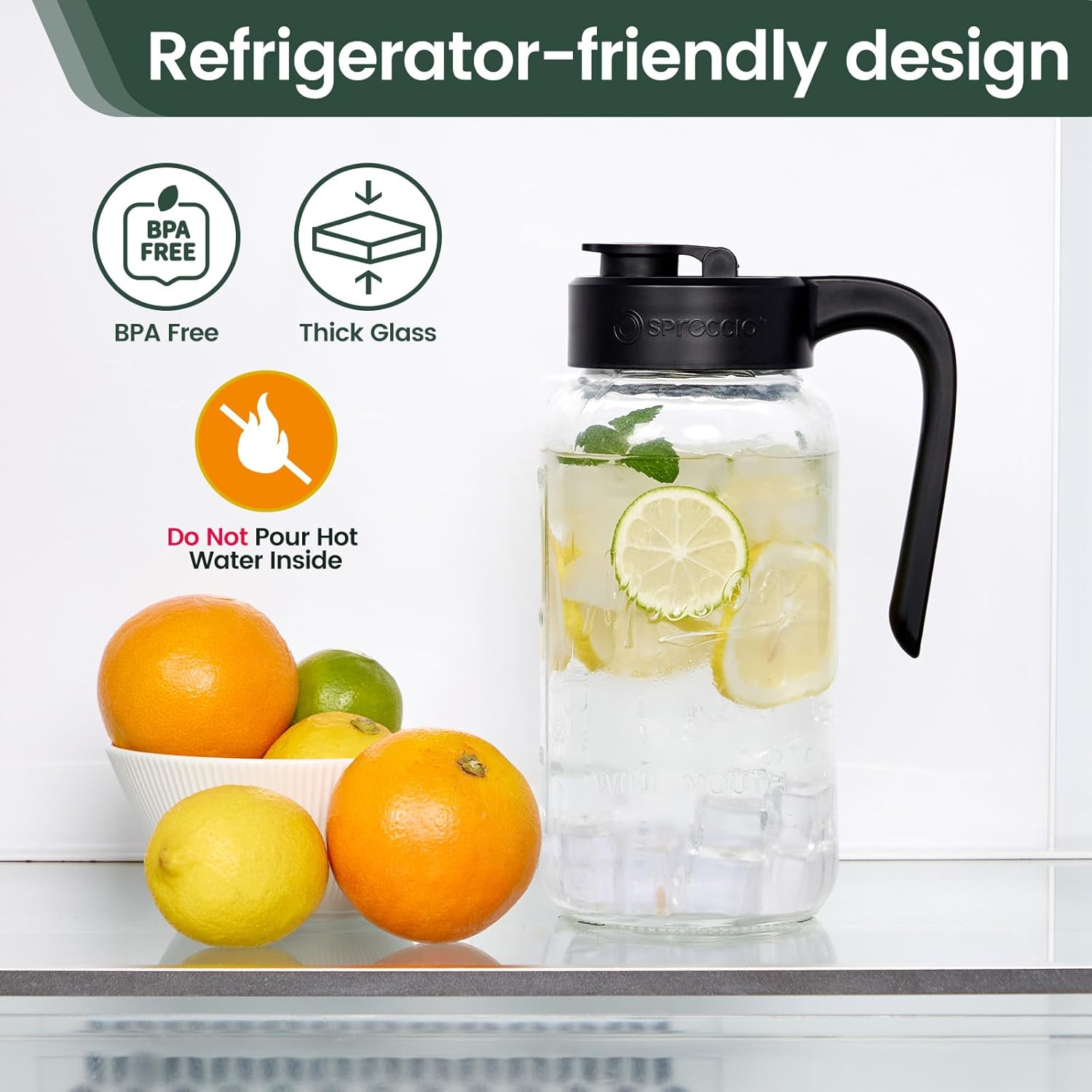 Thumbnail 4 de Spreccio Mason Jar Pitcher 64 oz