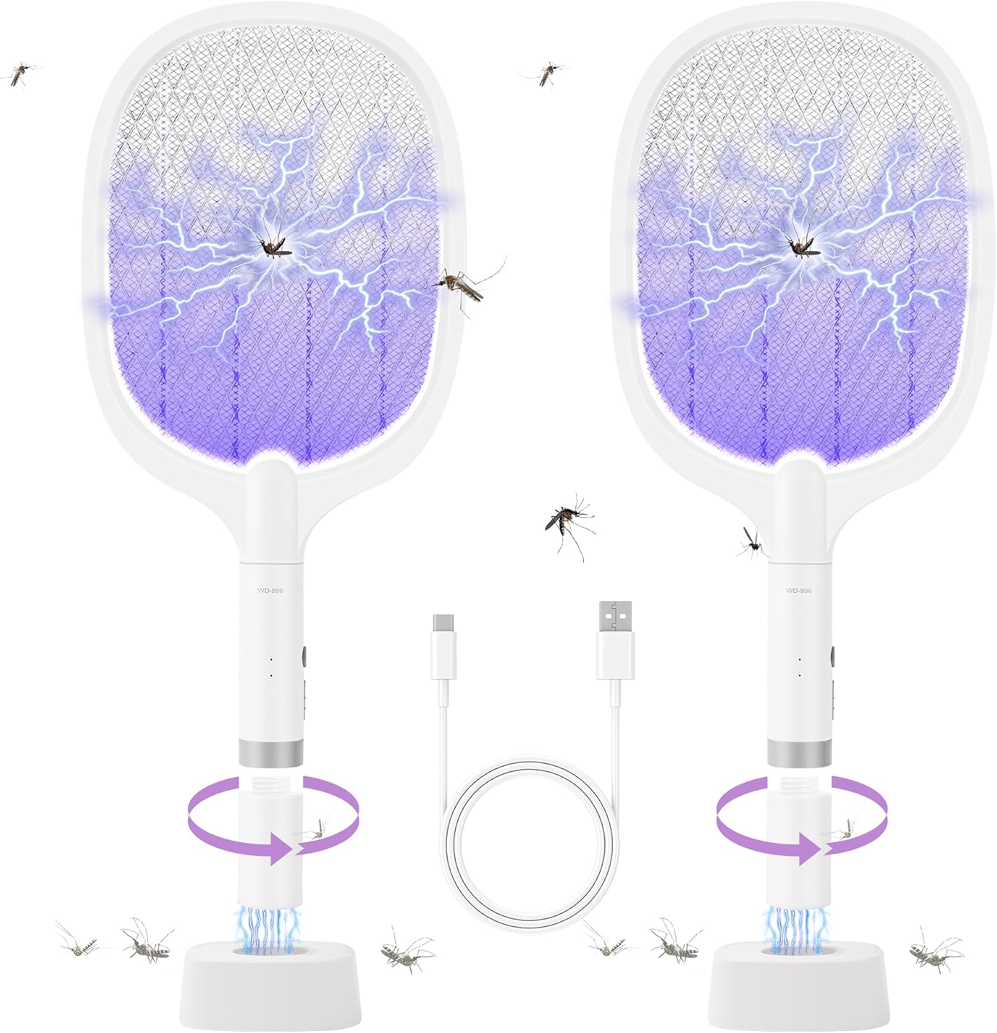 Detalle de Electric Fly Swatter Racket 2-Pack