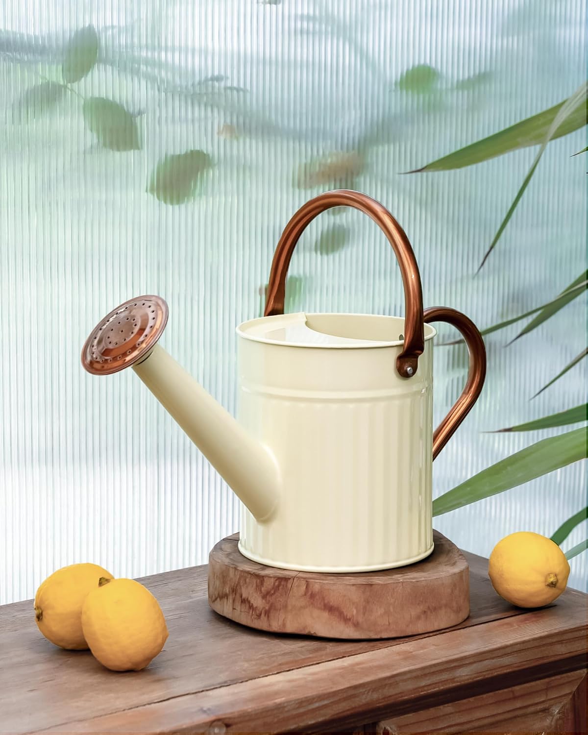 Detalle 2 de Bamworld 1/2 Gallon Stainless Steel Watering Can with Removable Spout – Creamy Bronze Finish