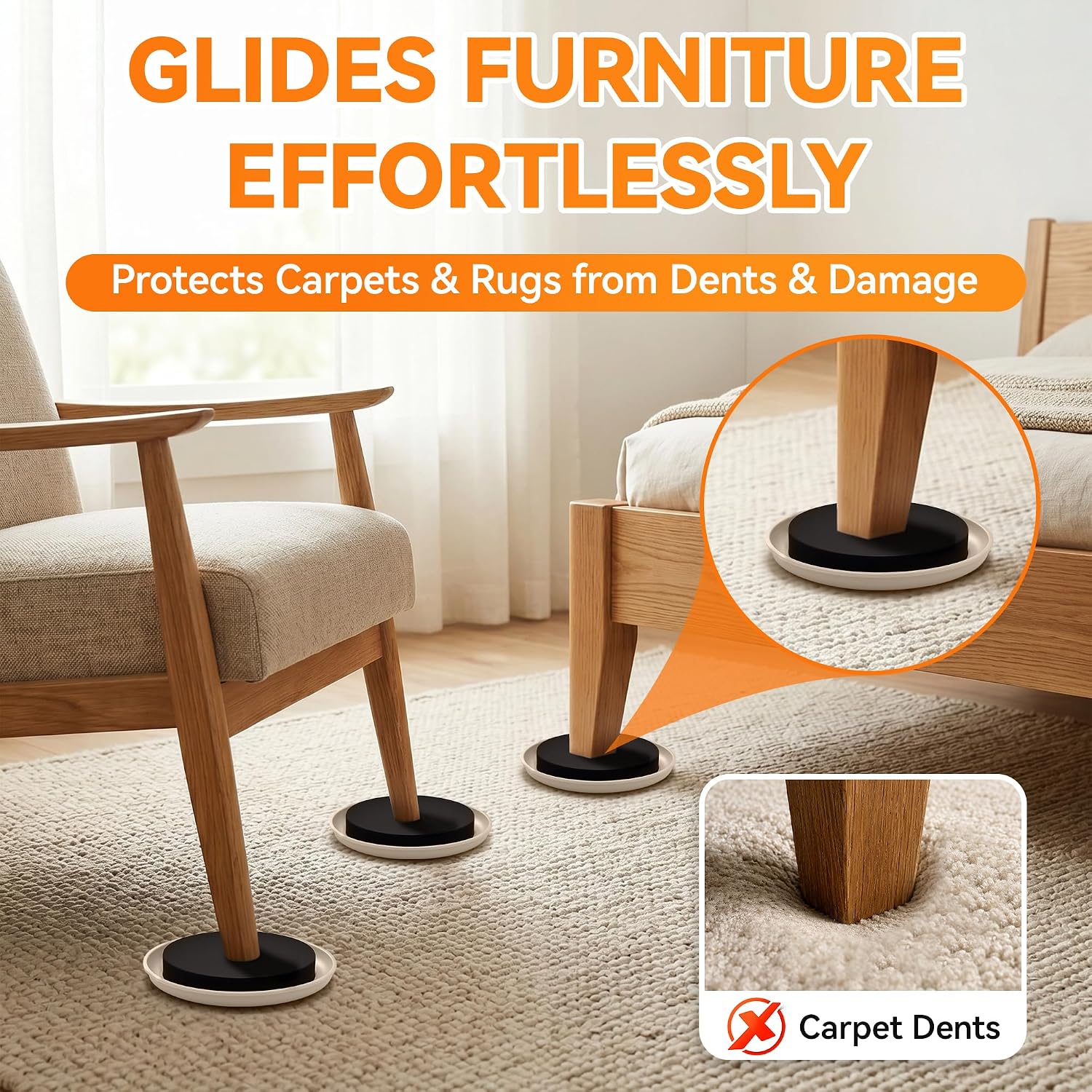 Detalle 2 de Shnbxtnd Furniture Lifter Tool Sliders for Carpet and Hard Floors