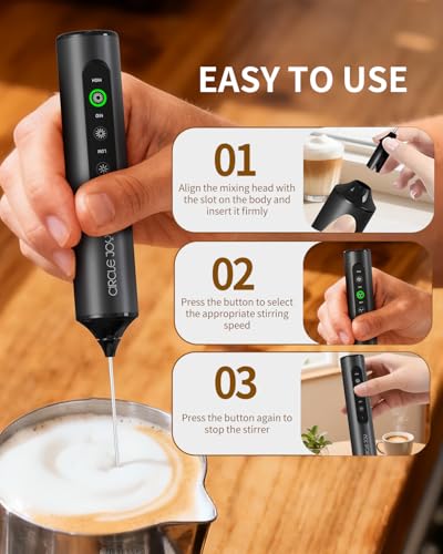 Detalle de CIRCLE JOY Rechargeable Handheld Milk Frother Wand with Stand