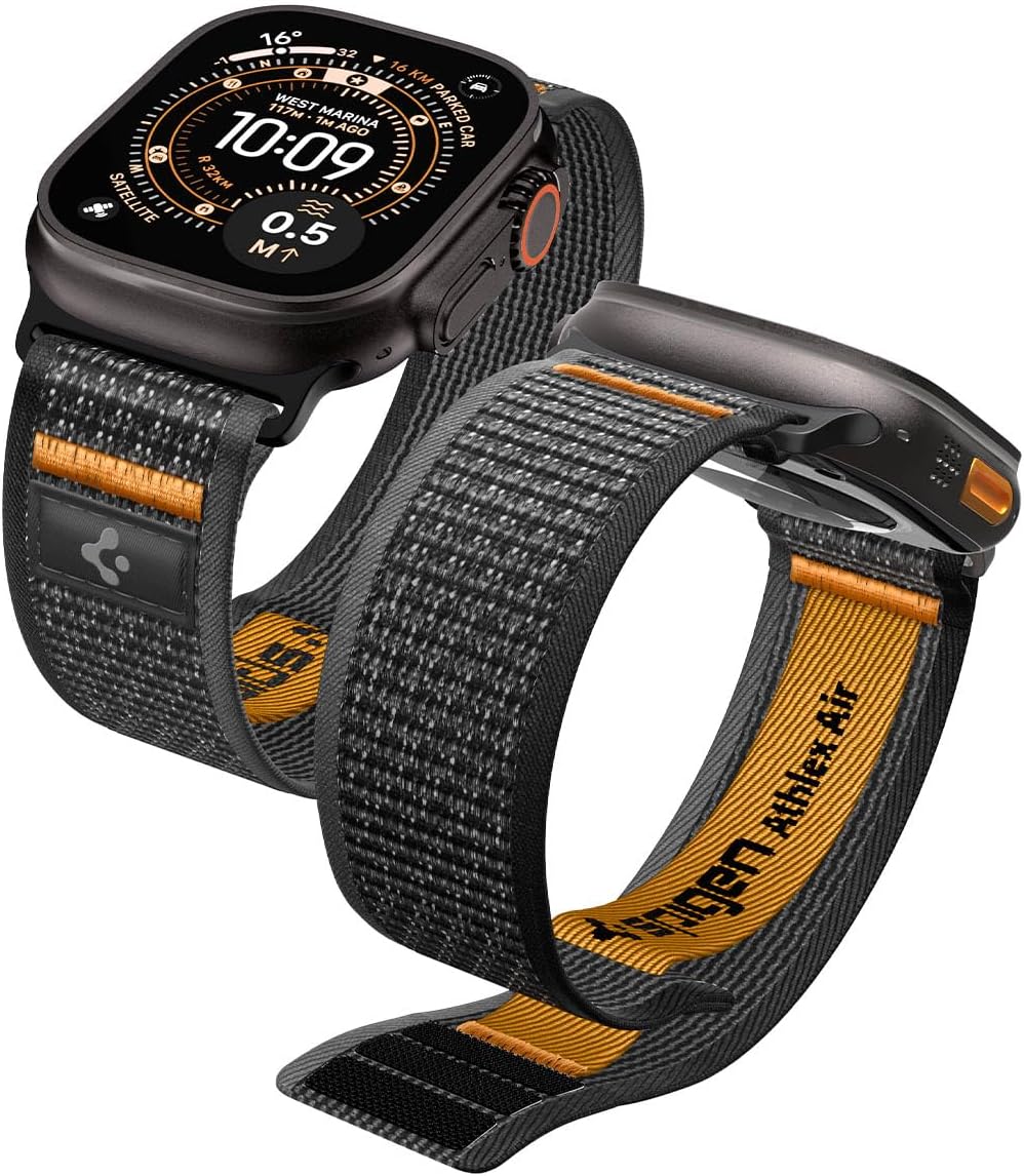 Detalle de Bracelet tissu Spigen Athlex Air 2 pour Apple Watch Ultra 2/1 et Series 11 à 4/SE (tailles 49/46/45/44 mm)