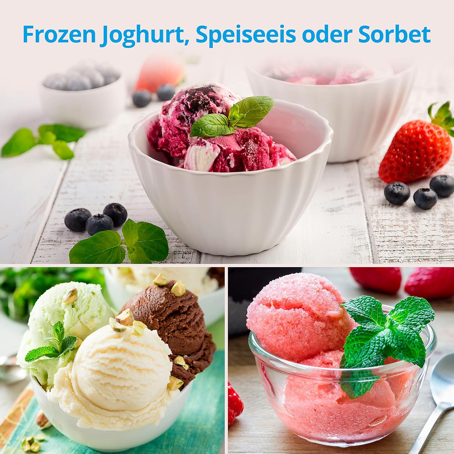 Thumbnail 2 de MEDION Eismaschine mit Kompressor MD 18387 (selbstkühlend) – 1,5-Liter-Alubehälter, für Eiscreme & Sorbet
