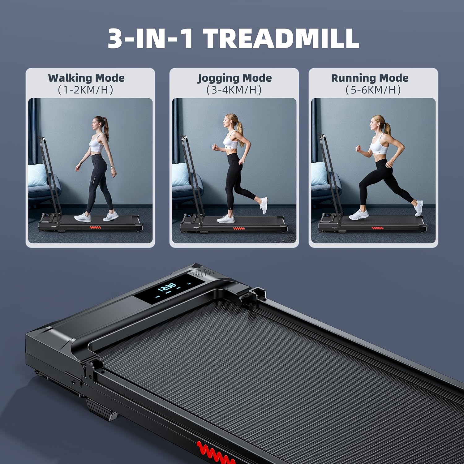 Thumbnail 2 de Ulfario Walking Pad Treadmill for Home: Foldable, Quiet, and Space-Saving