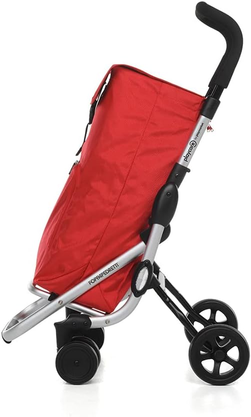 Detalle de Foppapedretti Help Carrello Spesa, Corallo — carrello leggero e versatile con borsa doppia
