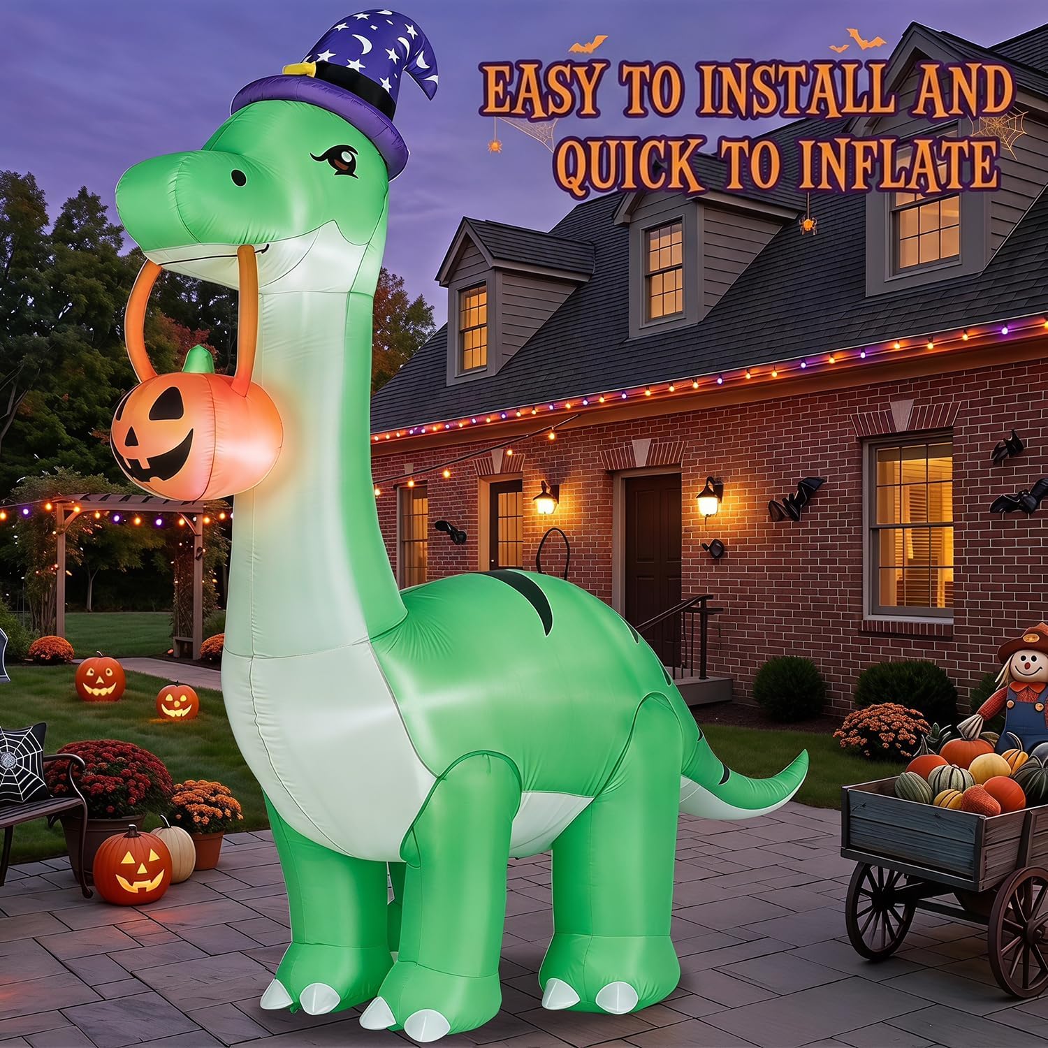 Detalle 2 de Kendane KEN-74 12FT Inflatable T. Rex Halloween Yard Decoration with LEDs