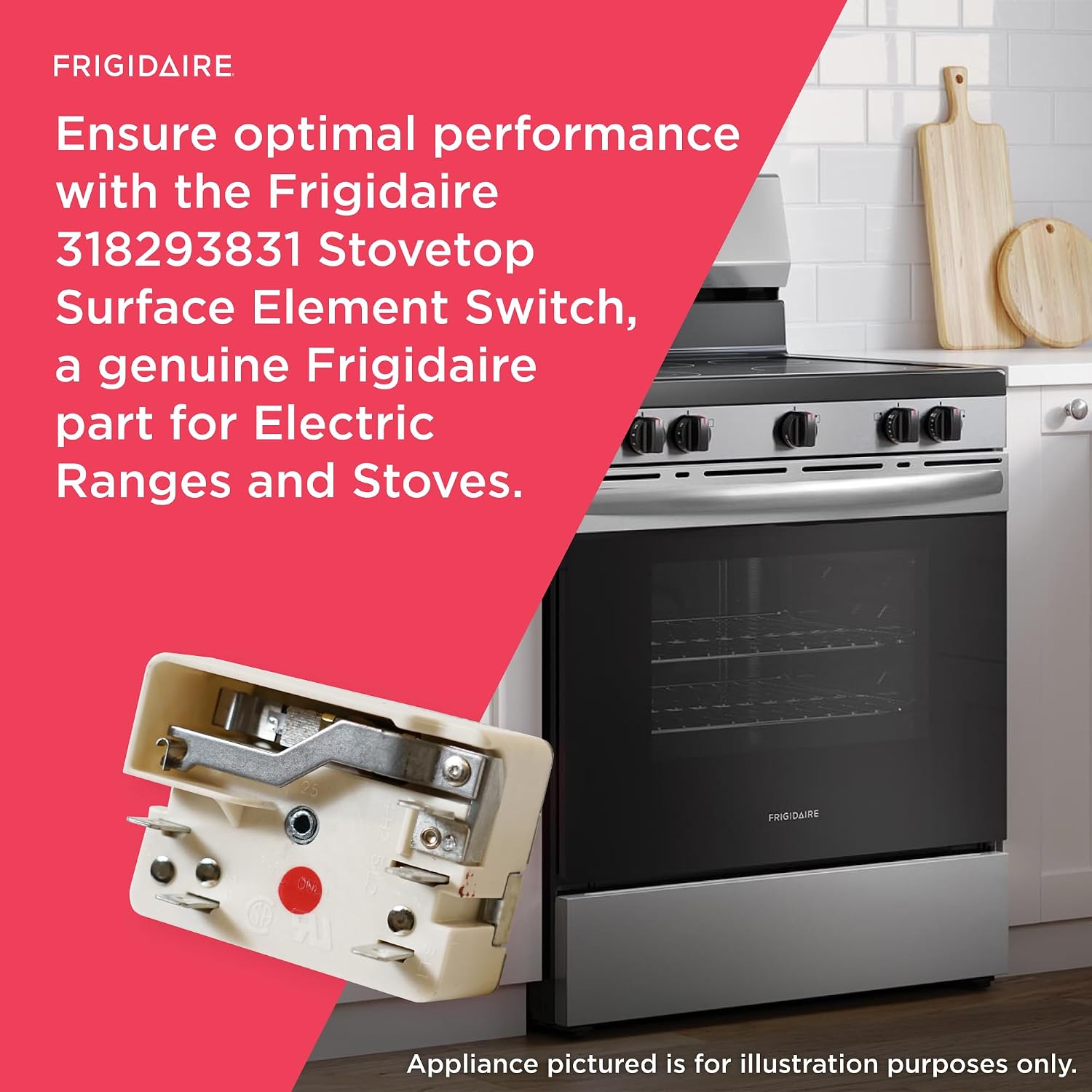 Detalle de Frigidaire 318293831 Stovetop Element Switch for Electric Ranges