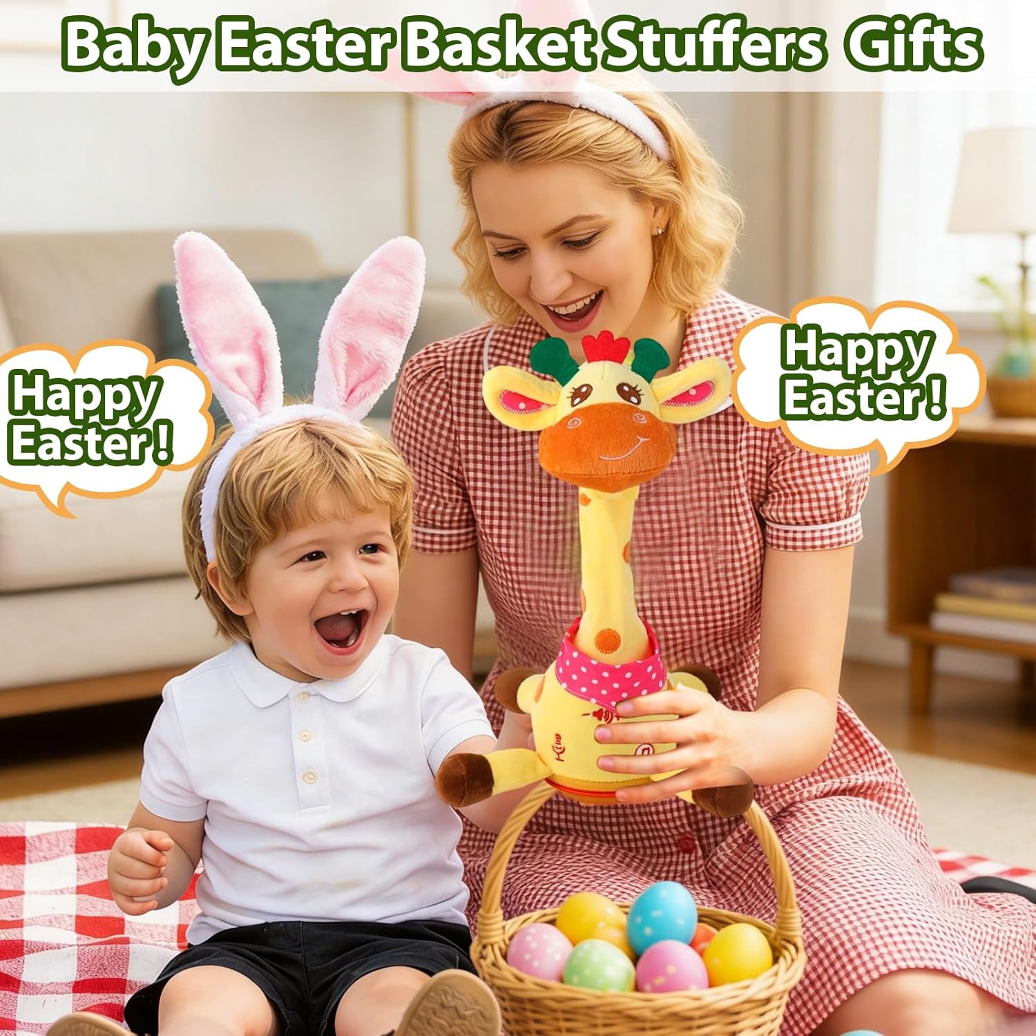 Thumbnail 1 de Dancing Talking Musical Giraffe Toy (Tummy Time) with Adjustable Volume, LED Lights & 10 Songs