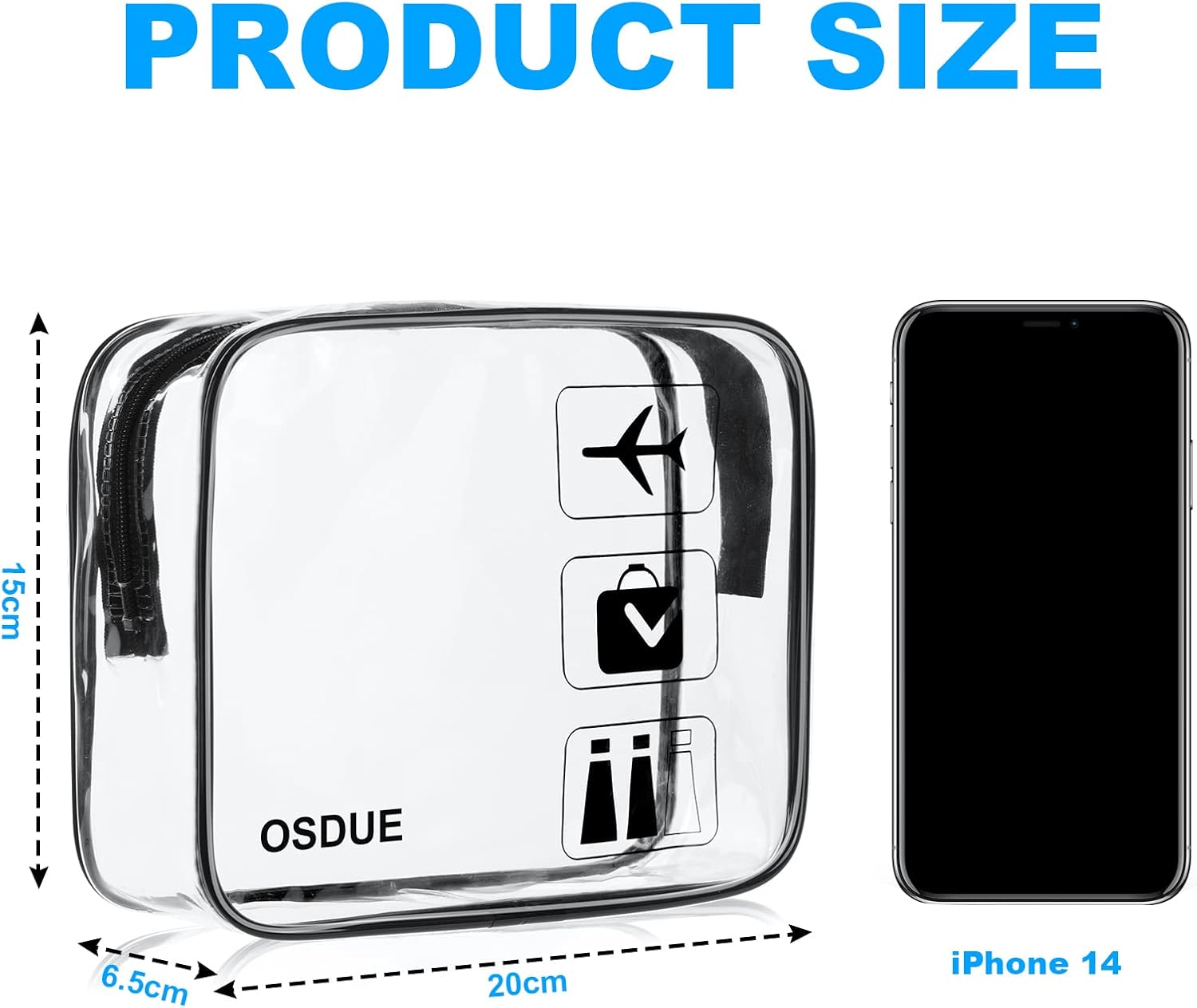 Detalle de OSDUE Borse da valigia trasparente 2 pz