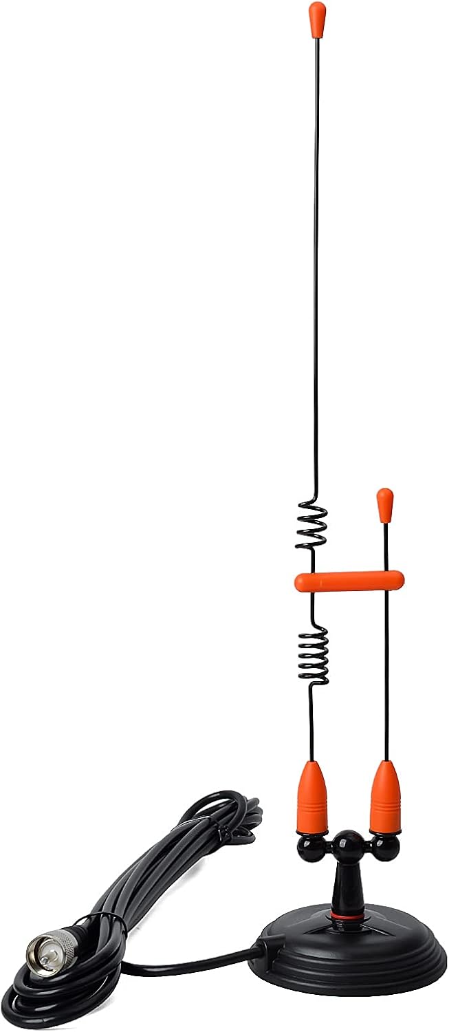 Detalle de TWAYRDIO TW-MS10-CA Magnetic Mount Dual-Band VHF/UHF Vehicle Antenna, 4m Cable