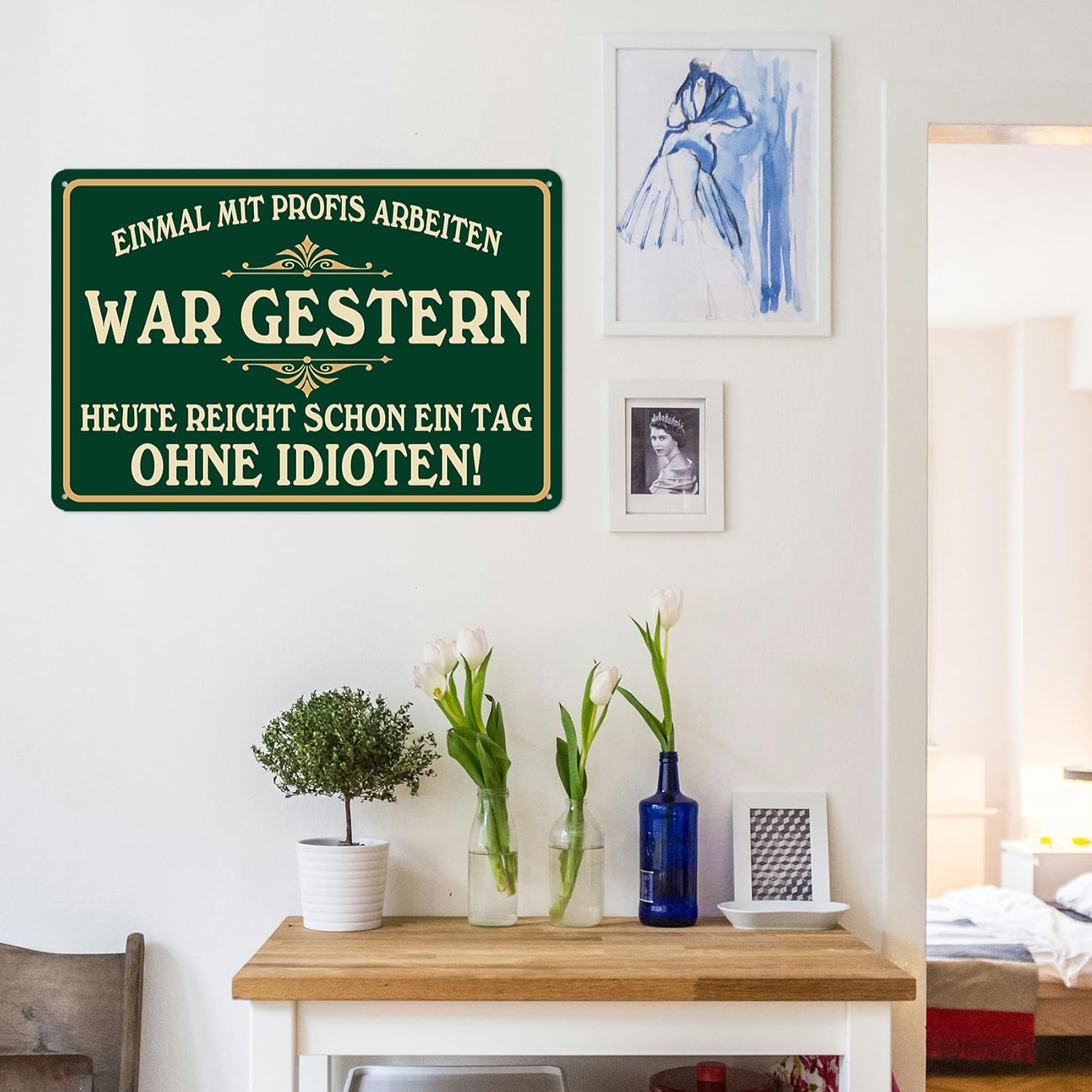 Detalle de Sprüche Schild Blech 20x30 cm – Metallschild mit Sprüchen