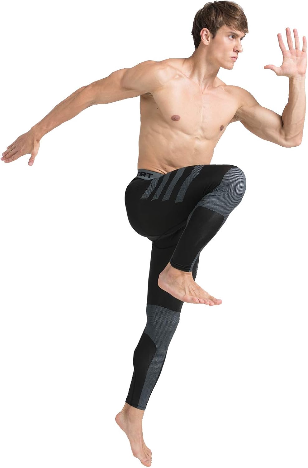 Thumbnail 4 de AMZSPORT Pantaloni sportivi compressione uomo leggings asciugatura rapida