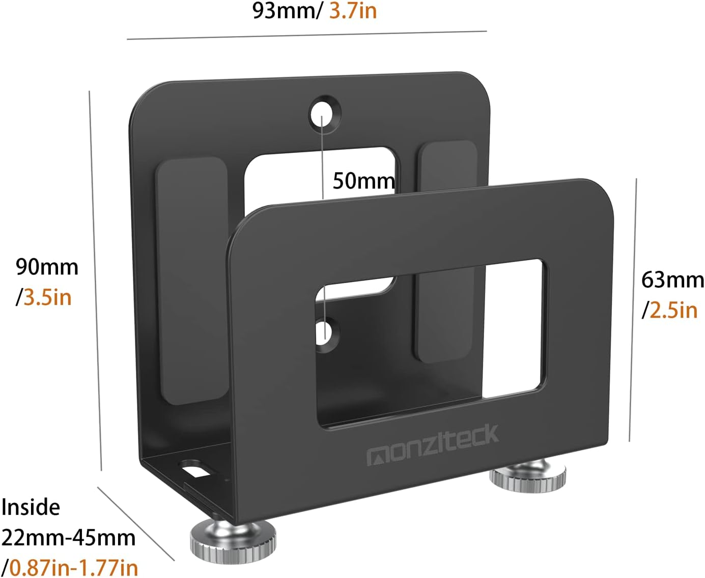 Detalle de Monzlteck Support mural réglable pour petits appareils multimédias (Apple TV, Roku, routeur, modem)